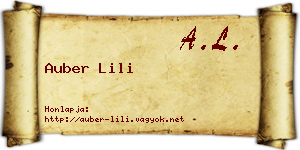 Auber Lili névjegykártya